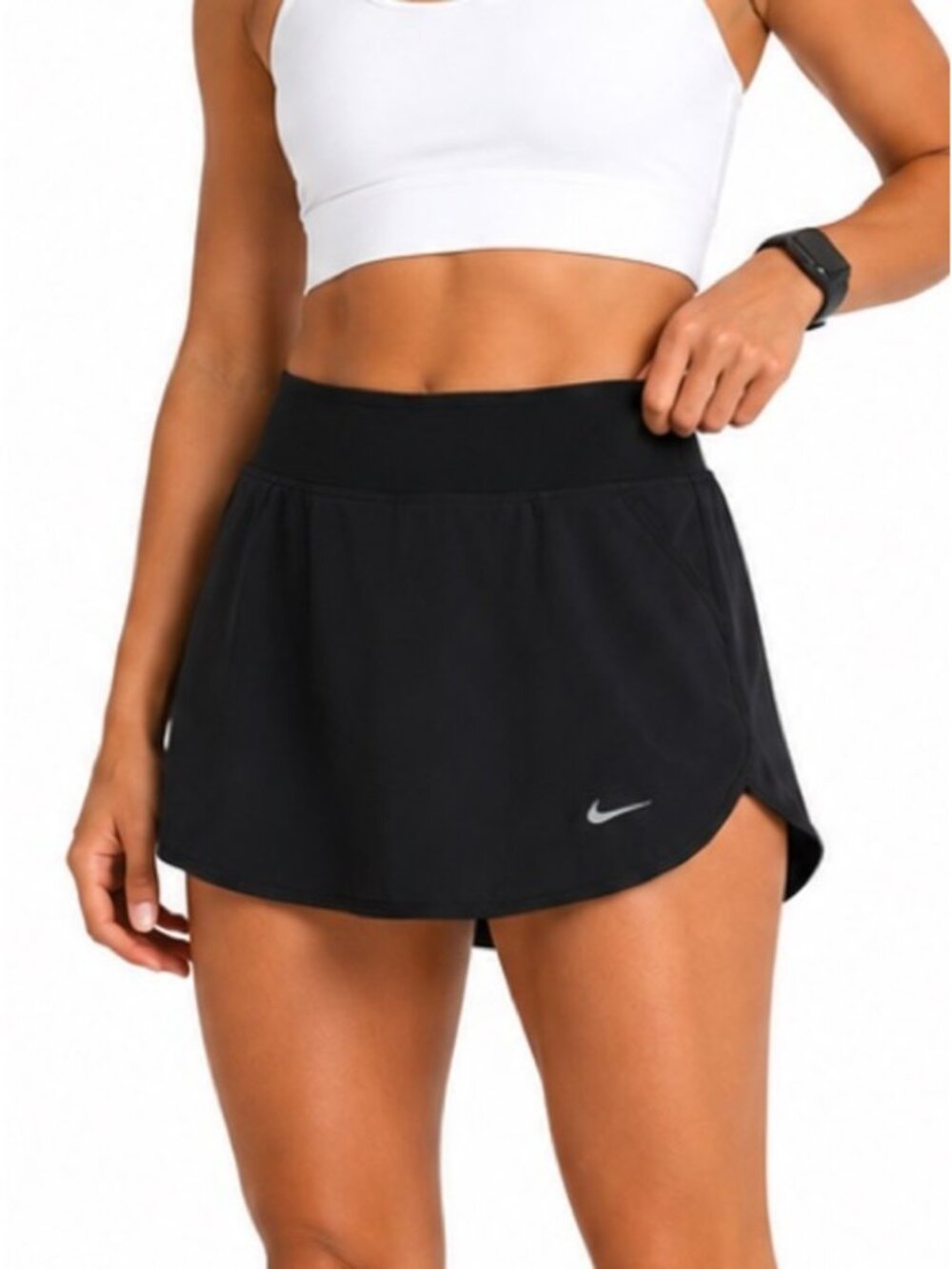 Nike Black Athletic Skort Small Built In Shorts Wide Waistband Performance